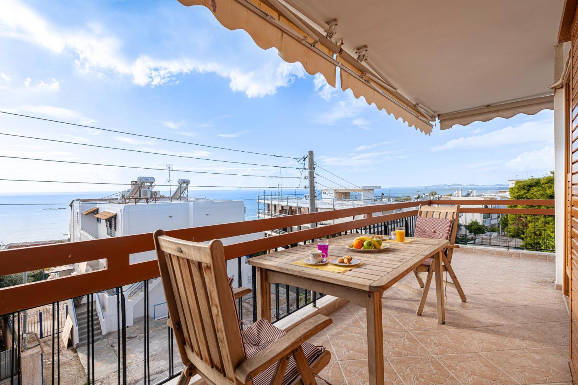 Sea View Apartment 100M From The Beach Saronida Ngoại thất bức ảnh